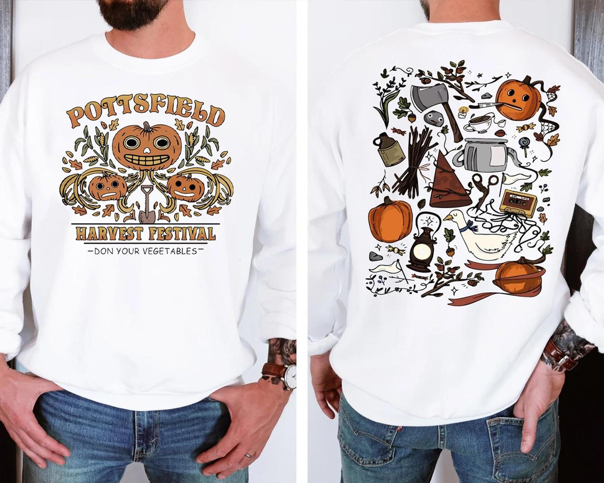 Pottsfield Harvest Festival 2 SIDES Sweatshirt Over The Garden Wall Shirt Pottsfield Sweatshirt Halloween Sweatshirt Pumpkin Shirt Fall Sweatshirt